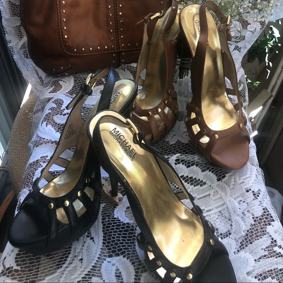 Michael Kors Black Leather Heels - Picture 2 of 4